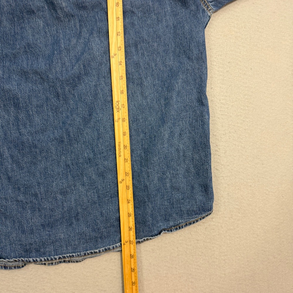 Vintage Route 66 Denim Shirt Men's Large Blue Button Down Long Sleeve y2k Work - Picture 7 of 7